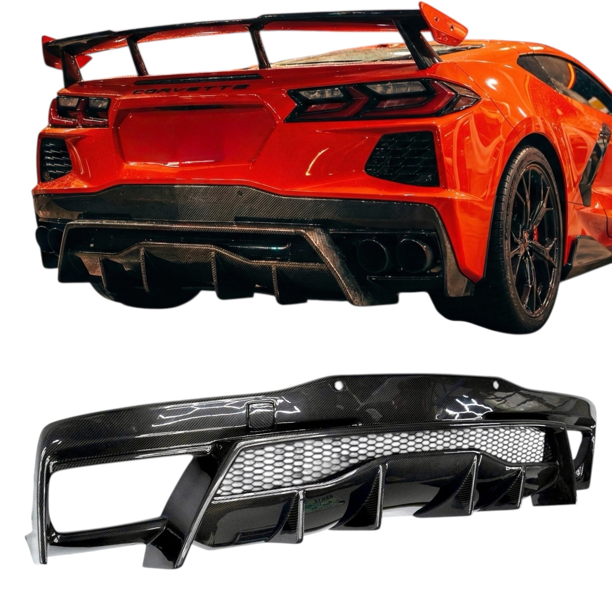 Pure Performance LA Carbon Fiber Race Rear Diffuser for C8 Corvette Base / Z51 - Pure Performance