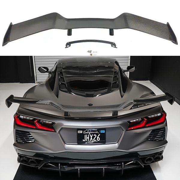 Pure Perf High Wing Carbon Fiber Z06 Style for C8 Corvette Base / Z51